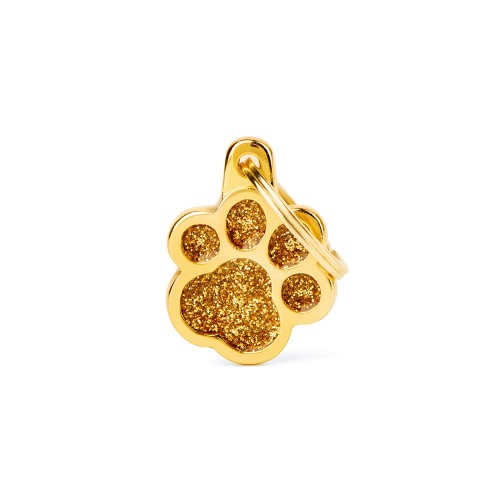 Shine Pfote Plakette Glitter gold