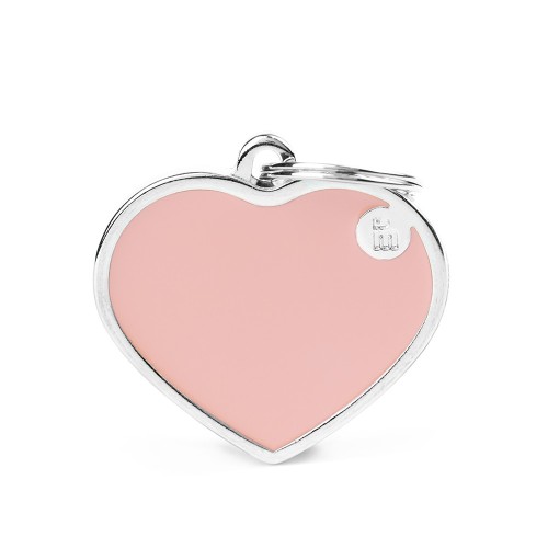 Basic Handmade Big Pink Heart ID Tag