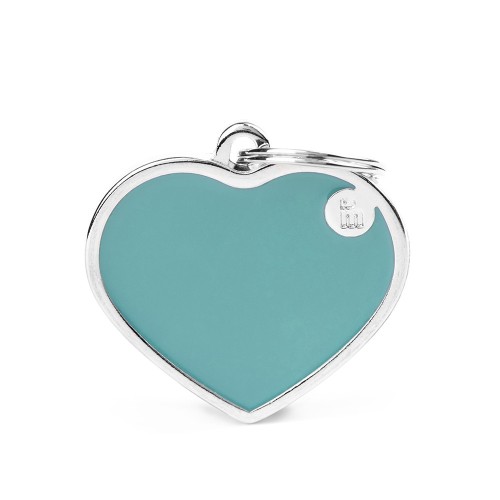 Médaille Basic Handmade Cœur Grand Bleu Ciel