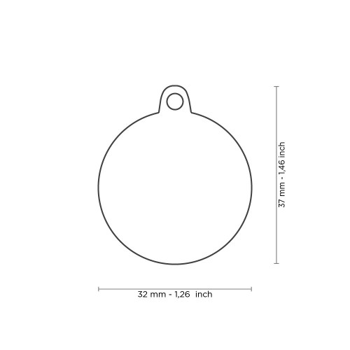 Basic Handmade Big Red Circle ID Tag