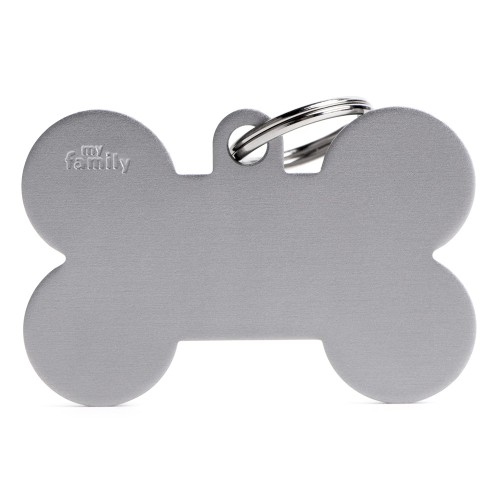 Basic XL grauer Knochen Plakette aus Aluminium