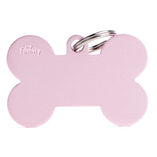 Basic XL rosa Knochen Plakette aus Aluminium