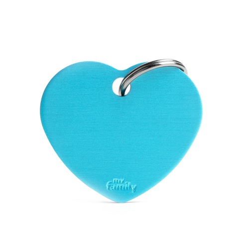 Placa Basic Corazón Grande Celeste en Aluminio