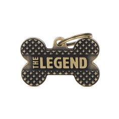 Placa Bronx Hueso Grande "The Legend" en Latón Inglés