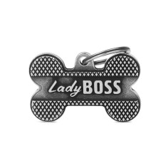 Médaille Bronx Os Grand "Lady Boss" en Argent Antique