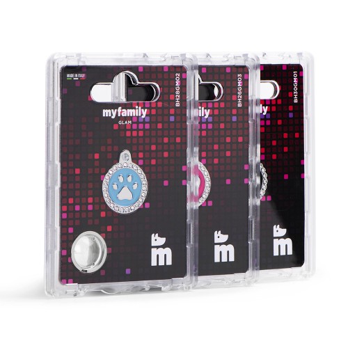 Medaglietta Glam Cuore Azzurro con Strass