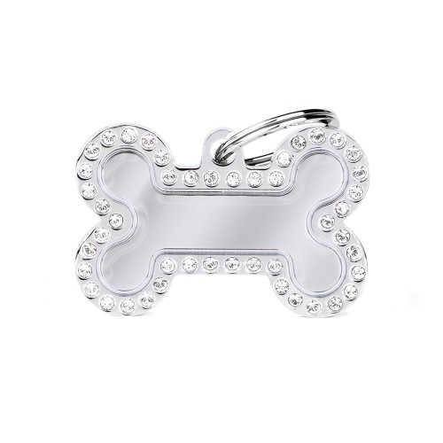 Placa Glam Hueso Grande con Strass