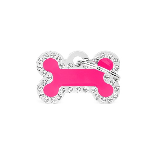 Médaille Glam Os Petit Fuchsia avec...