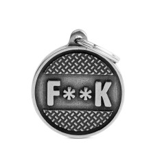 Medaglietta Bronx Cerchio Grande "F**k" Pedana in Argento...