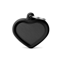 Placa Hushtag Corazón Negro en Aluminio con Goma