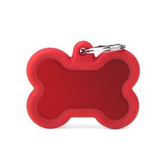 Placa Hushtag Hueso Rojo en Aluminio con Goma