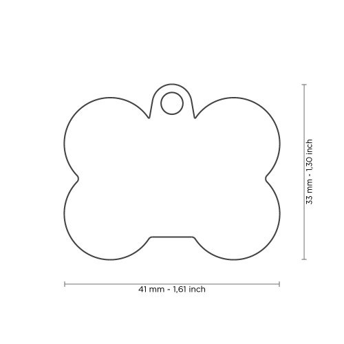 Hushtag roter Knochen Plakette aus Aluminium mit Gummi