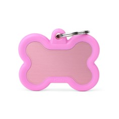 Placa Hushtag Hueso Rosa en Aluminio con Goma