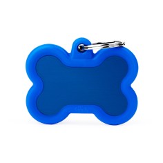 Placa Hushtag Hueso Azul en Aluminio con Goma