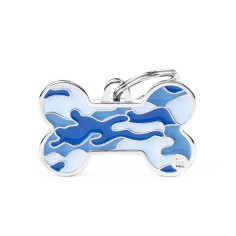 Médaille Style Camouflage Os Grand Bleu