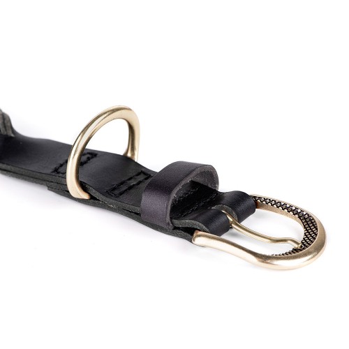 Collier Ascot en Cuir Gras Noir