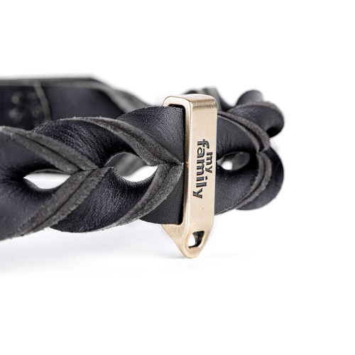 Collier Ascot en Cuir Gras Noir