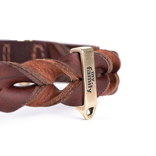 Collier Ascot en Cuir Gras Marron