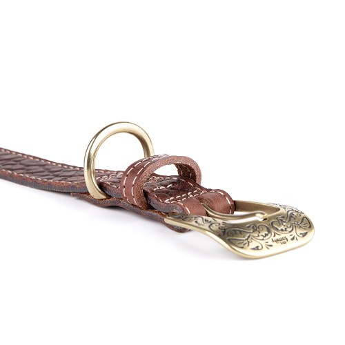 Collier El Paso en Cuir Véritable Marron