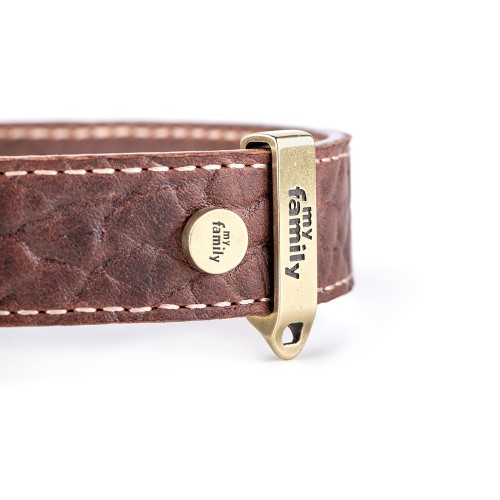 Collier El Paso en Cuir Véritable Marron